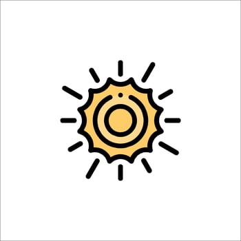 Sun icon, illustration, flat design, icon, icon design, icon, icon design, vector