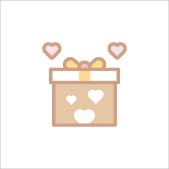 A gift box with hearts and a bow on it vector