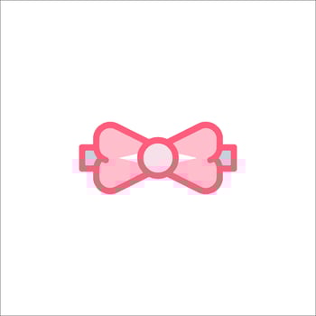 A pink bow tie on a white background vector