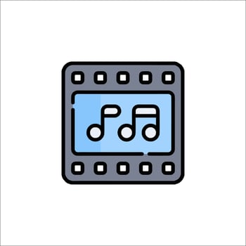 Music icon with a film strip vector