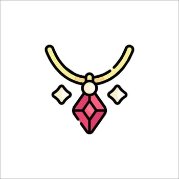 A necklace with a diamond on it vector