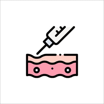 A syringe is being injected into a skin patch vector