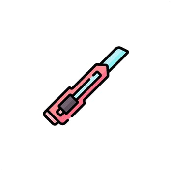 A pink and blue knife icon on a white background vector