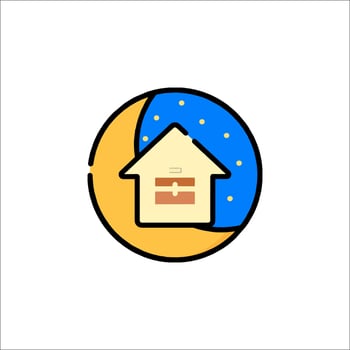 A house with a moon and stars on it vector
