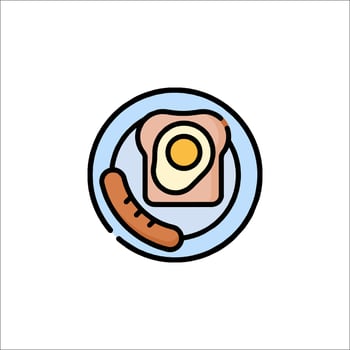 Breakfast icon with toast and egg vector