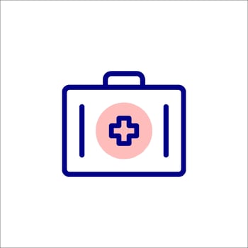 A medical case with a cross on it vector