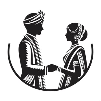 Indian Wedding Clip Art Of Bride And Groom Marriage Hinduism style vector