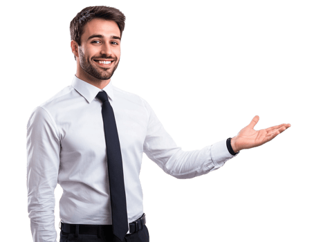 A man in a shirt and tie is holding something png