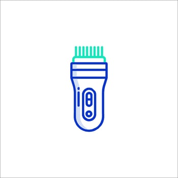 A blue and green electric toothbrush icon vector