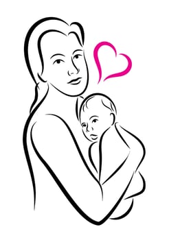 holy union of mother and child love family vector