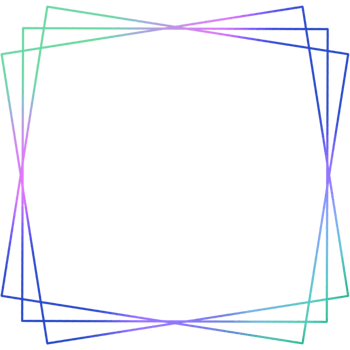 A geometric square frame with blue, purple and green colors png