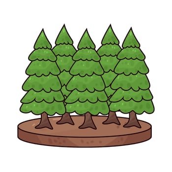 Illustration of pine forest vector