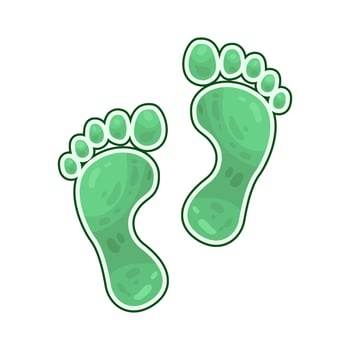 Illustration of green footprint vector