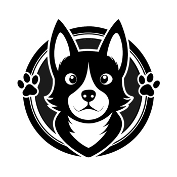 A dog logo with paw png