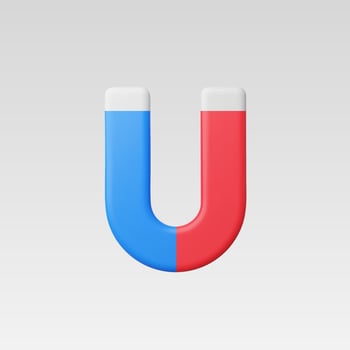 3d Realistic Magnet icon illustration vector
