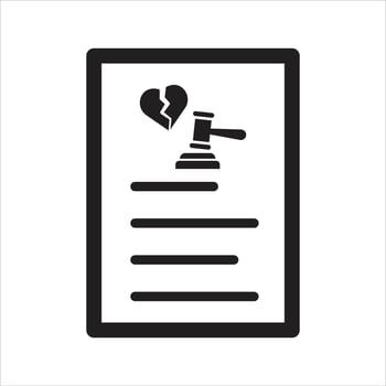 Divorce paper icon. Divorce icon vector