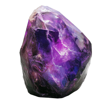 A futuristic, crystalline rock showcasing a glowing galaxy within, with a mix of purple and cosmic hues, symbolizing the beauty of space and mystery. Perfect for mystical and sci-fi themes. png