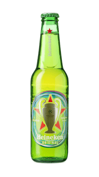 Botle of Heineken beer Limited Edition to Commemorate UEFA Champions League png