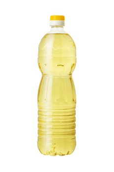 Vegetable or sunflower oil in a plastic bottle png