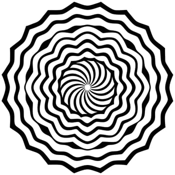 A black and white image of a spiral design vector