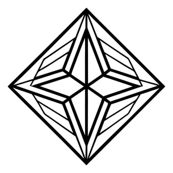A black and white drawing of a diamond vector