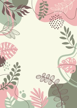 Vintage spring background with beautiful. Colorful background with tropical plants. vector