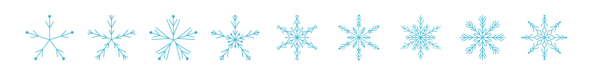 Set of icy snowflakes symbol illustration vector