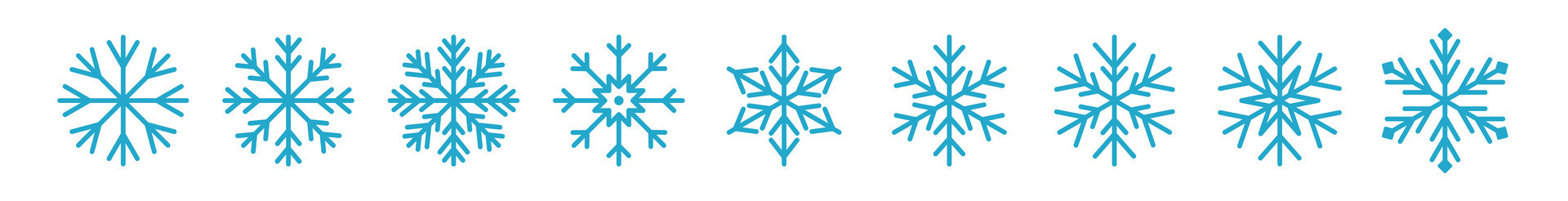 Set of icy snowflakes symbol illustration vector