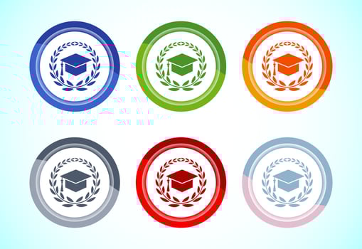 Graduation hat icon, academic cap icon for apps and websites vector