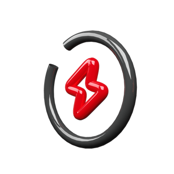 A red and black logo with a star on it png