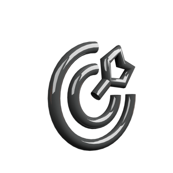 A black and white image of a target with a arrow png