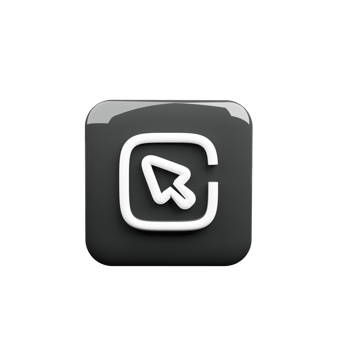 Icon cursor 3D render with white and black color png