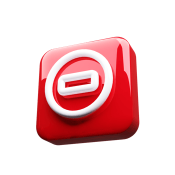 White and red stop symbol 3d render icon png
