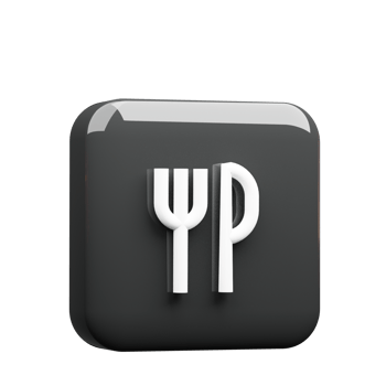 Spoon and fork 3D render icon png
