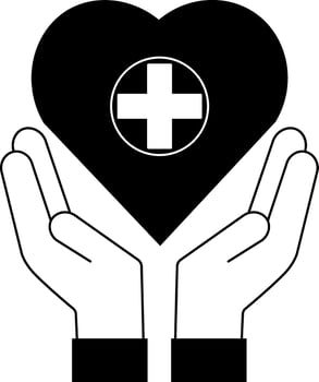 A heart enveloped by hands, a reminder of the need for proactive heart care. vector