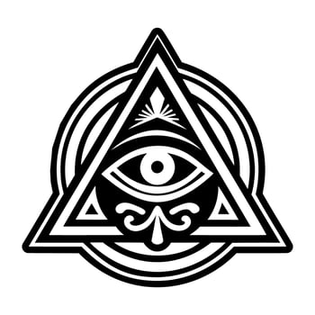 A glyph style icon of mystic eye tattoo vector