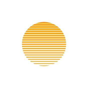 Orange retro sun sunset logo. Old vintage sun circle vector