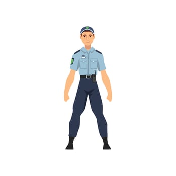 Professional Policeman in Uniform, Security Police Officer Illustration vector