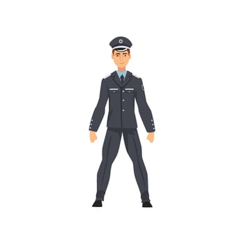 Security Police Officer, Professional Policeman in Uniform Illustration vector