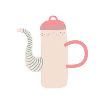 Cute Teapot Ceramic Crockery Cookware Illustration vector