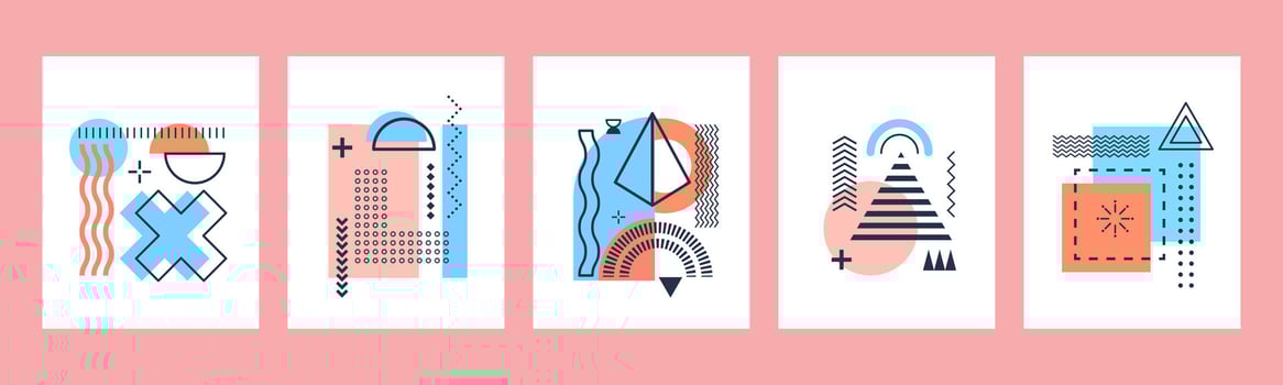 Abstract modern posters, Memphis geometric shapes vector