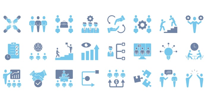 Teamwork . Set of editable stroke icons.Set of Teamwork vector