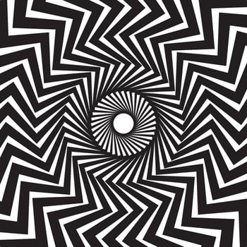 A black and white optical illusion pattern vector