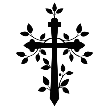 graphics of a black simple Christian cross cutouts png
