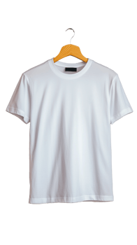 White t-shirt on hanger on transparent background png