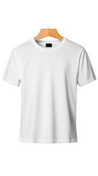 White t-shirt on hanger on transparent background png