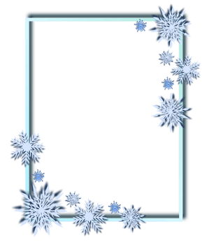 Frame with snowflakes ornament png