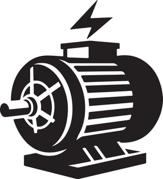 Customizable Electric Motor Silhouette for Print Media vector