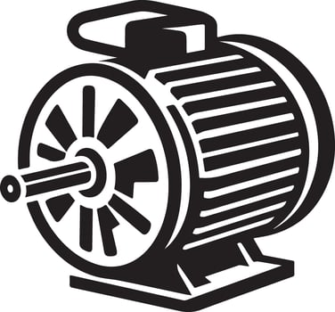 Detailed Illustration of Electric Motor Silhouette vector