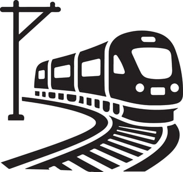 Eye Catching Electric Train Silhouette Art Download vector